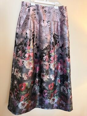 Soft Surroundings Floral Jacquard Pleated Midi Skirt - Small
